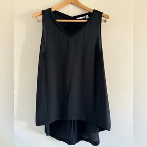 14th & Union Black Sleeveless V-Neck Hi-Lo Top - Medium Tank Top Women's Blouse